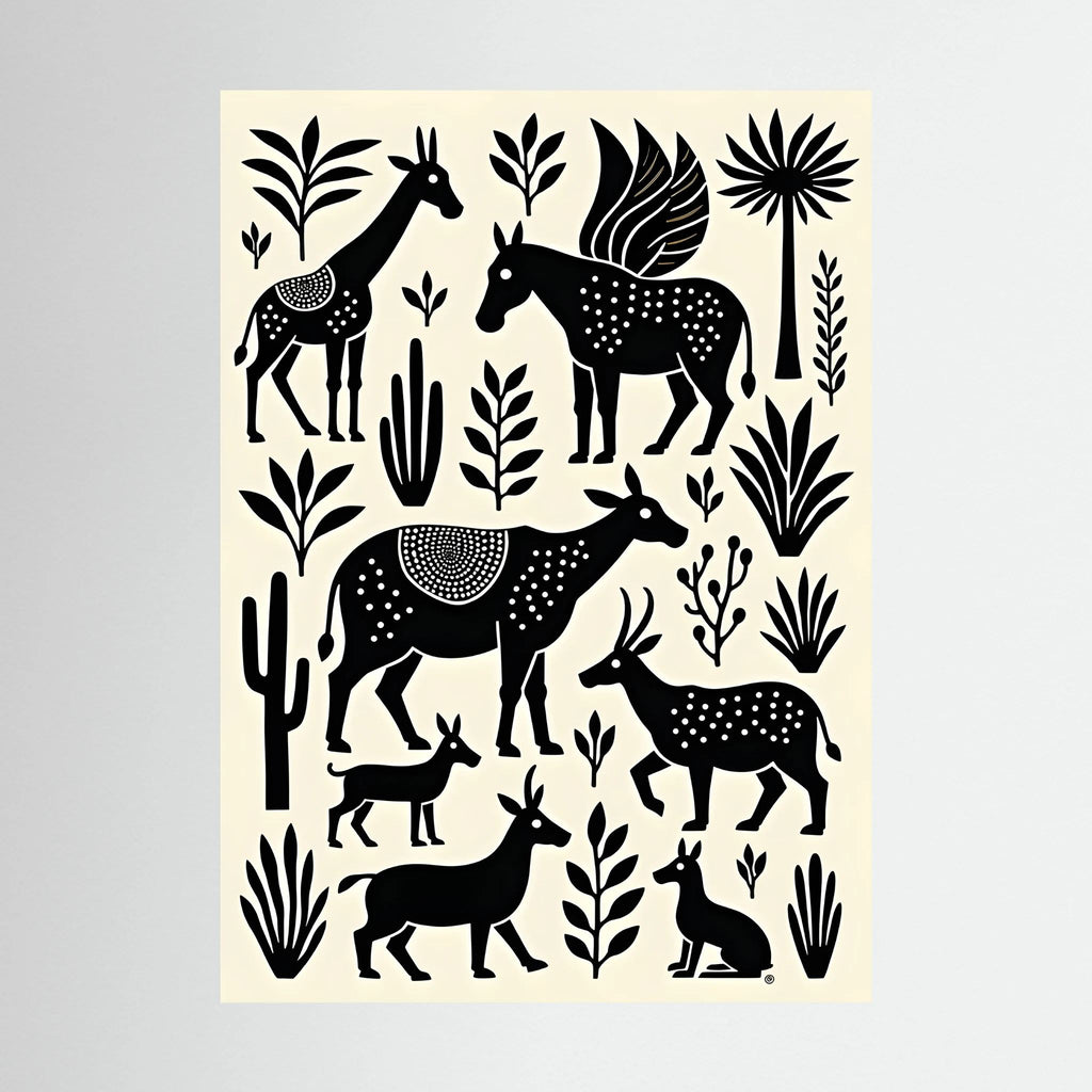 Mystical Planes Animals Canvas Wall art