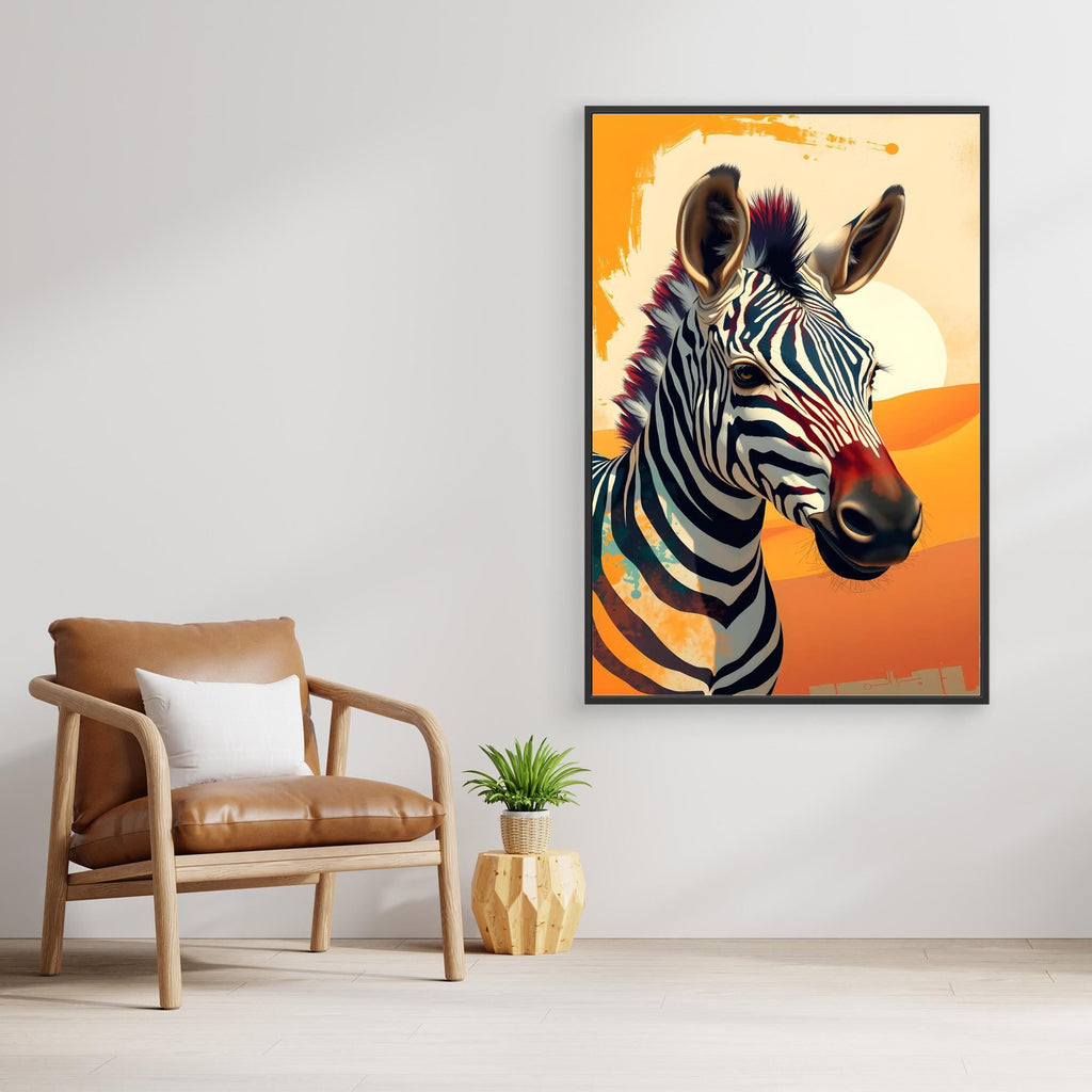 Digital Art Zebra in Desert