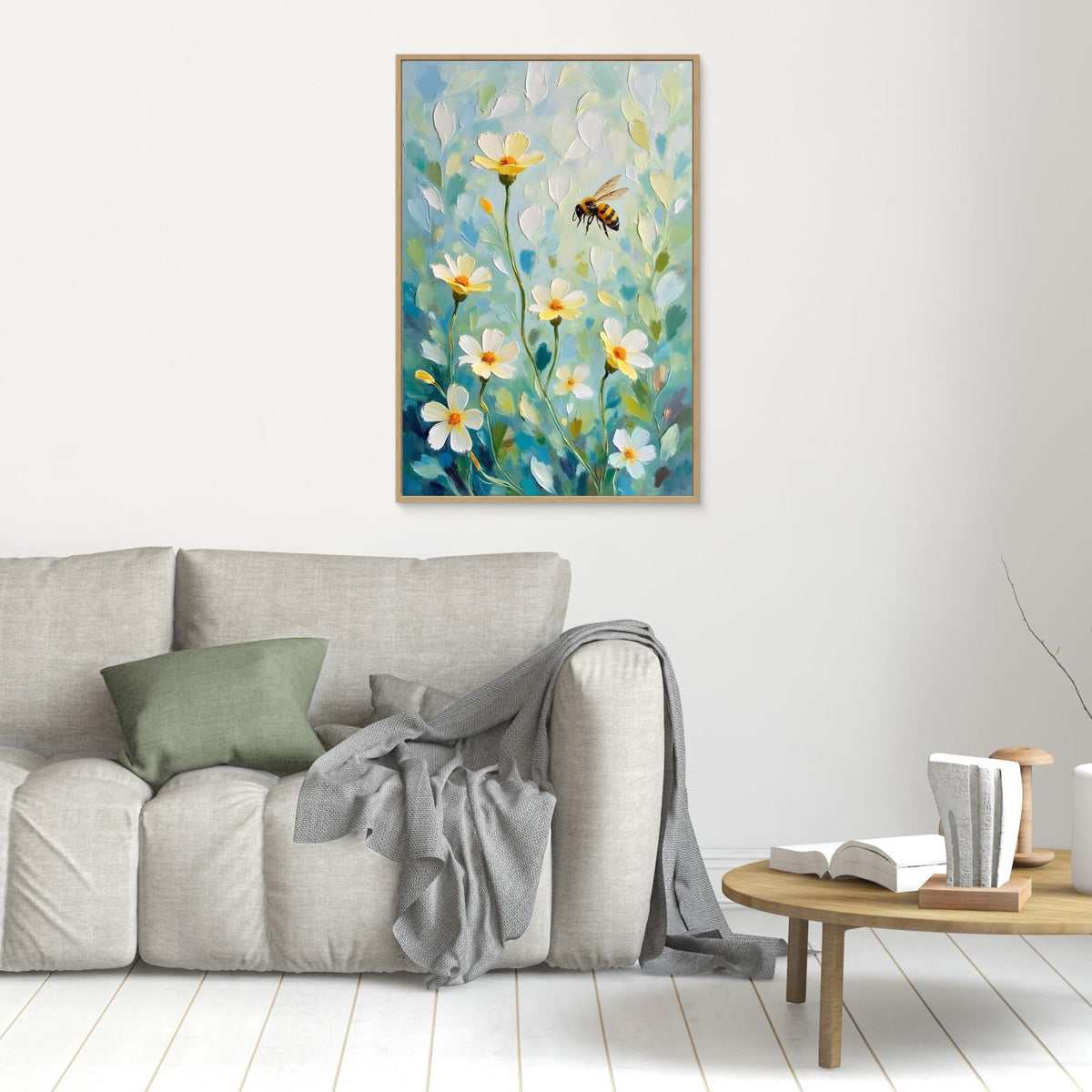 Abstract Bee Art Minimalist Oil Style