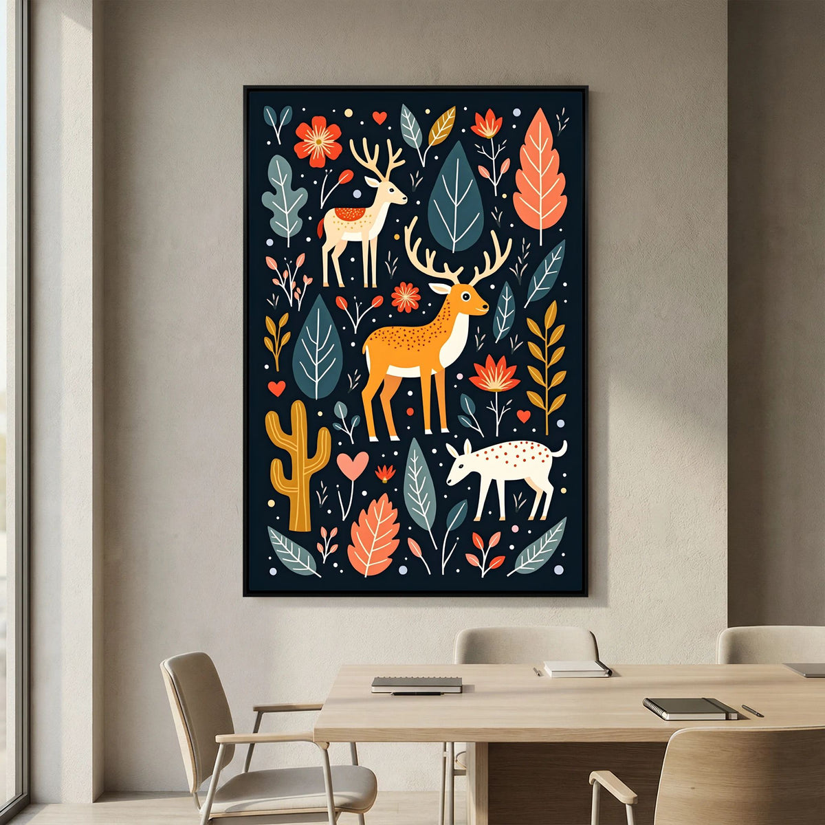 Abstract Deer Wall Canvas