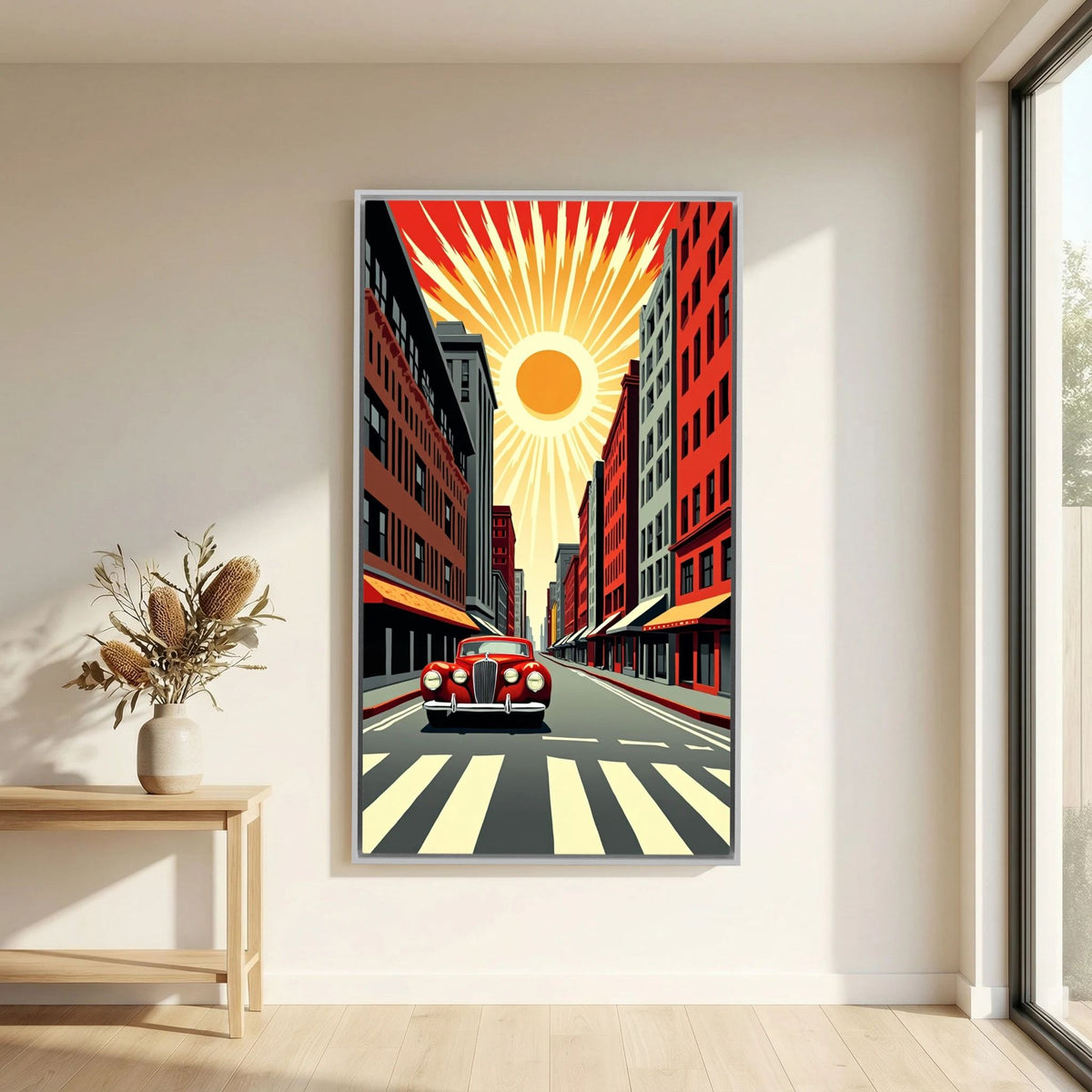 Vintage Street Scene Wall Canvas