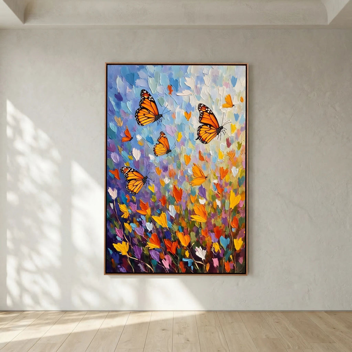 Monarch Butterfly Abstract Wall Canvas Oil Style