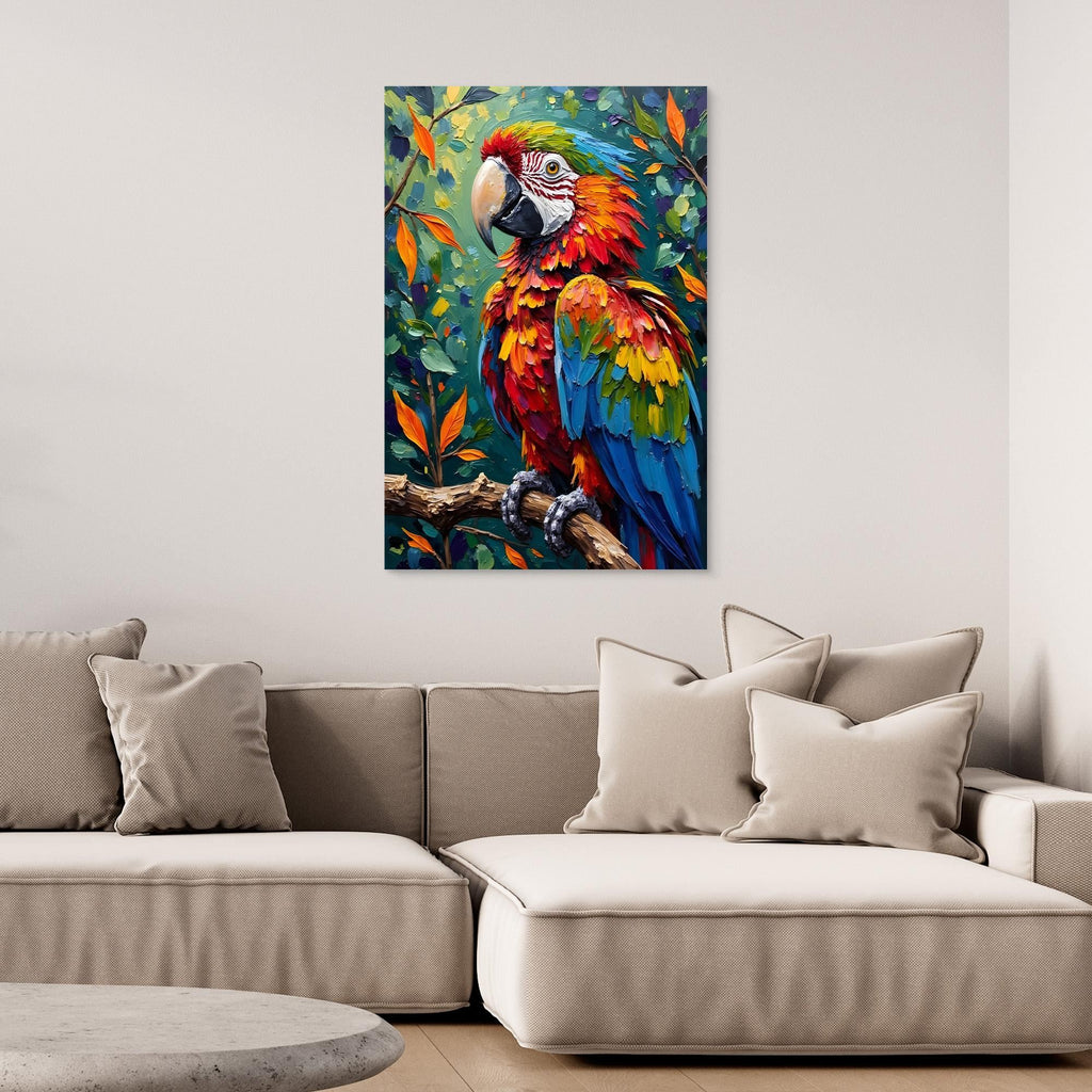 A Vibrant Macaw Stand Out In Any Room Minimalist Wall Canvas