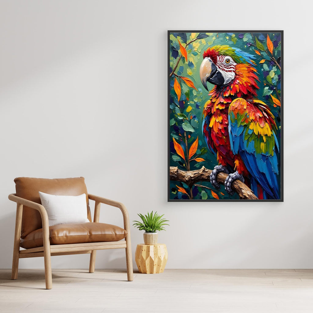 A Vibrant Macaw Stand Out In Any Room Minimalist Wall Canvas