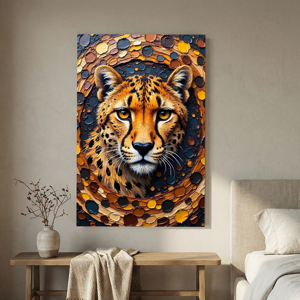 Majestic Cheetah Oil Style Canvas Minimalist Wall Decor