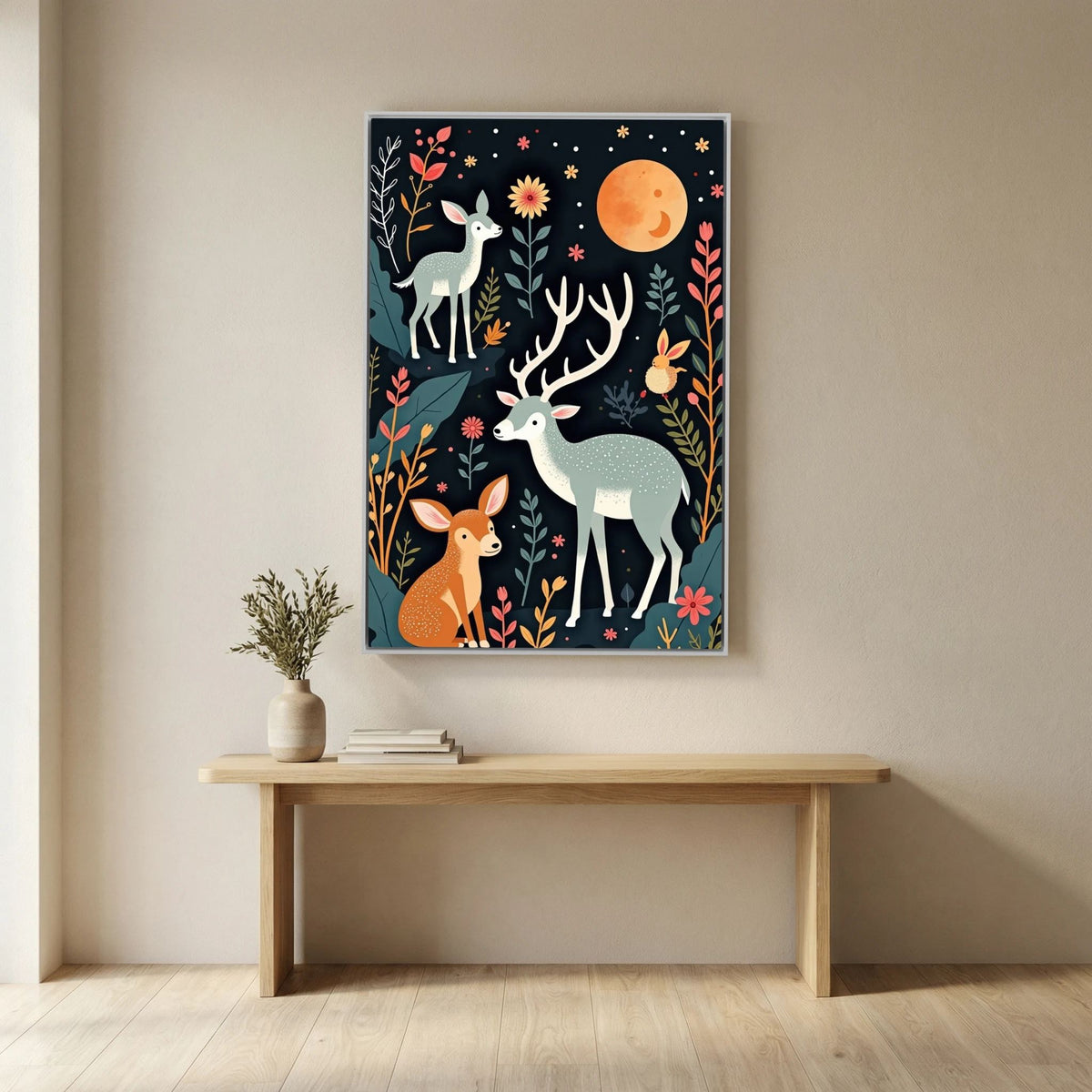 Abstract Deer Canvas