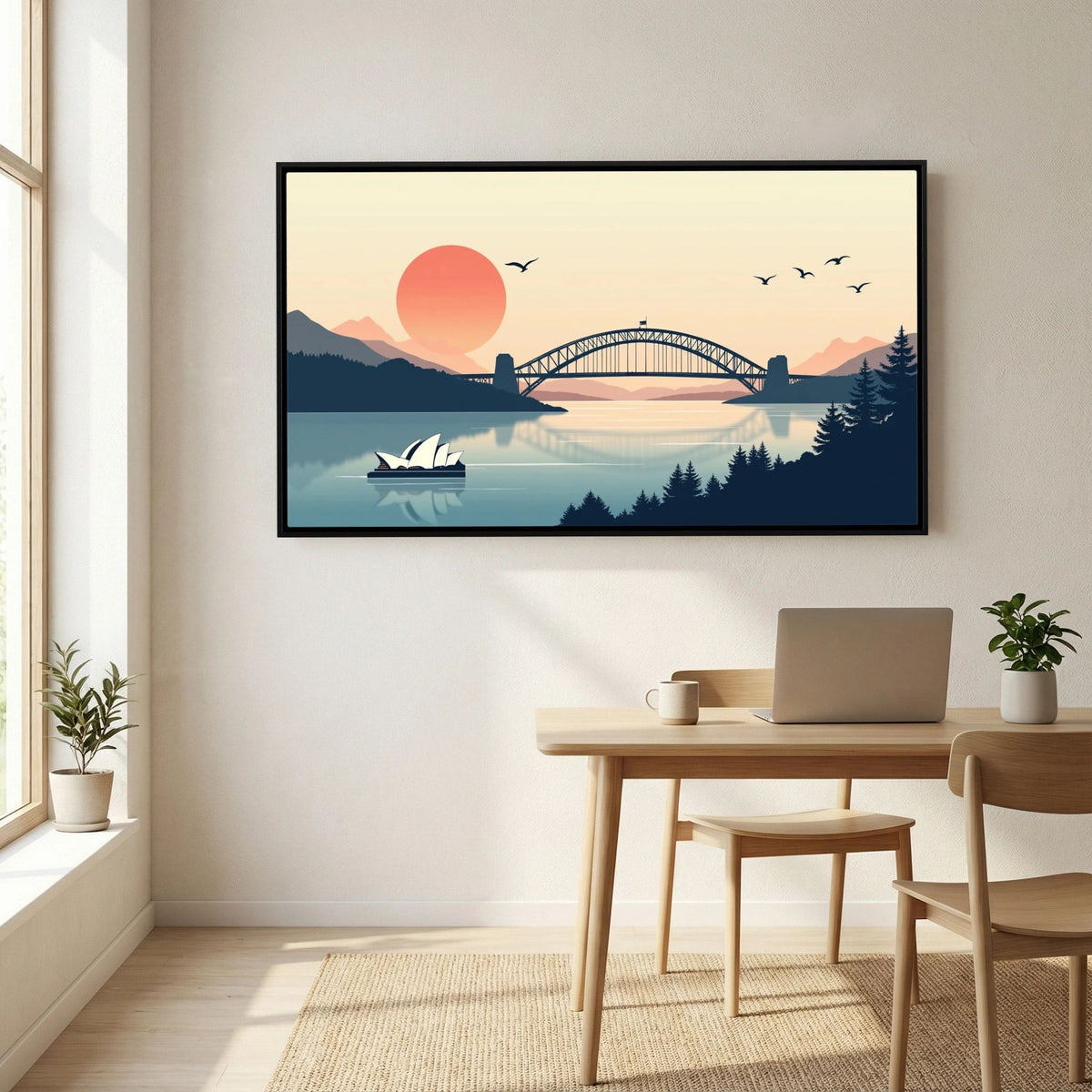 Abstract Sydney Harbour Boat At Sunset