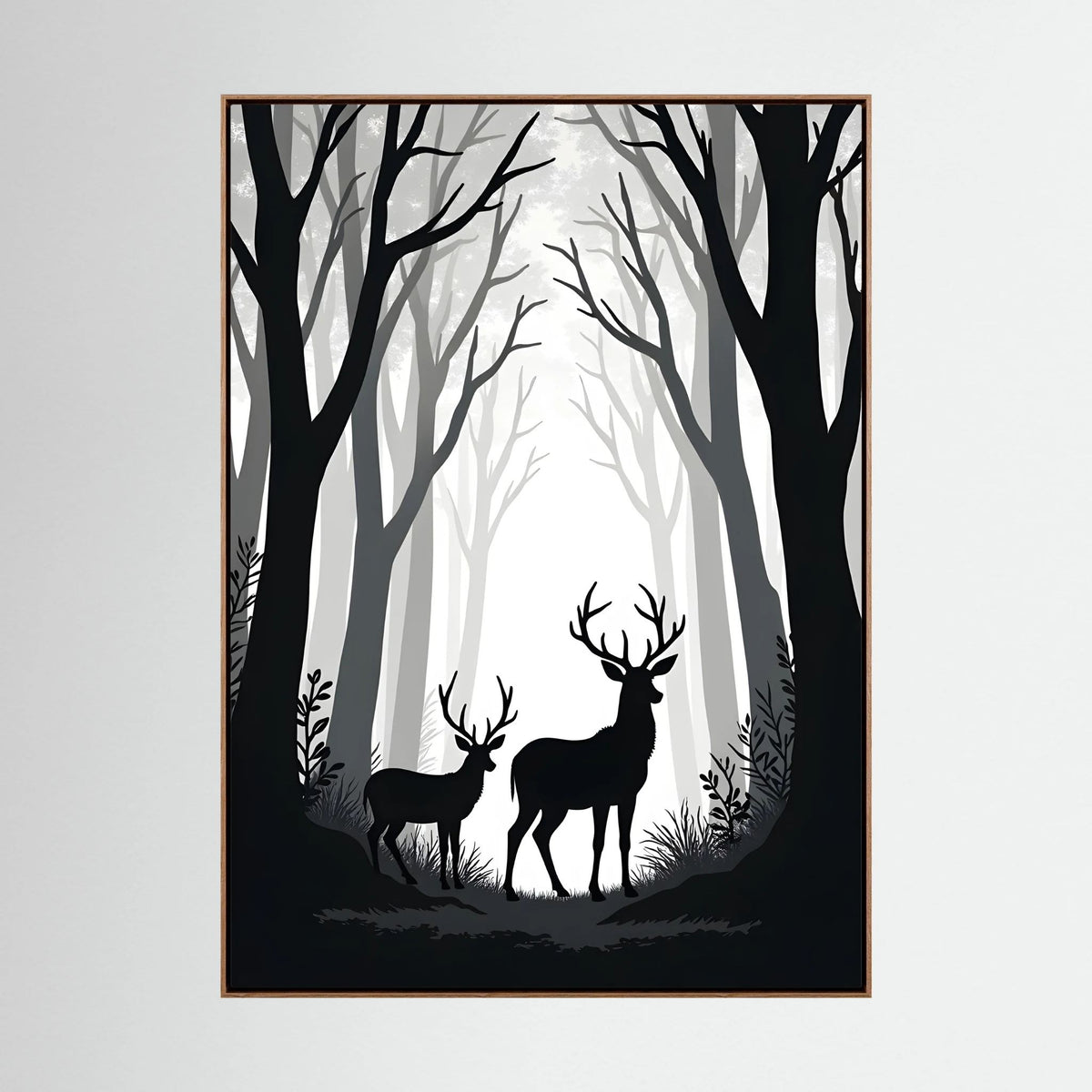 Black & White Forest Deer