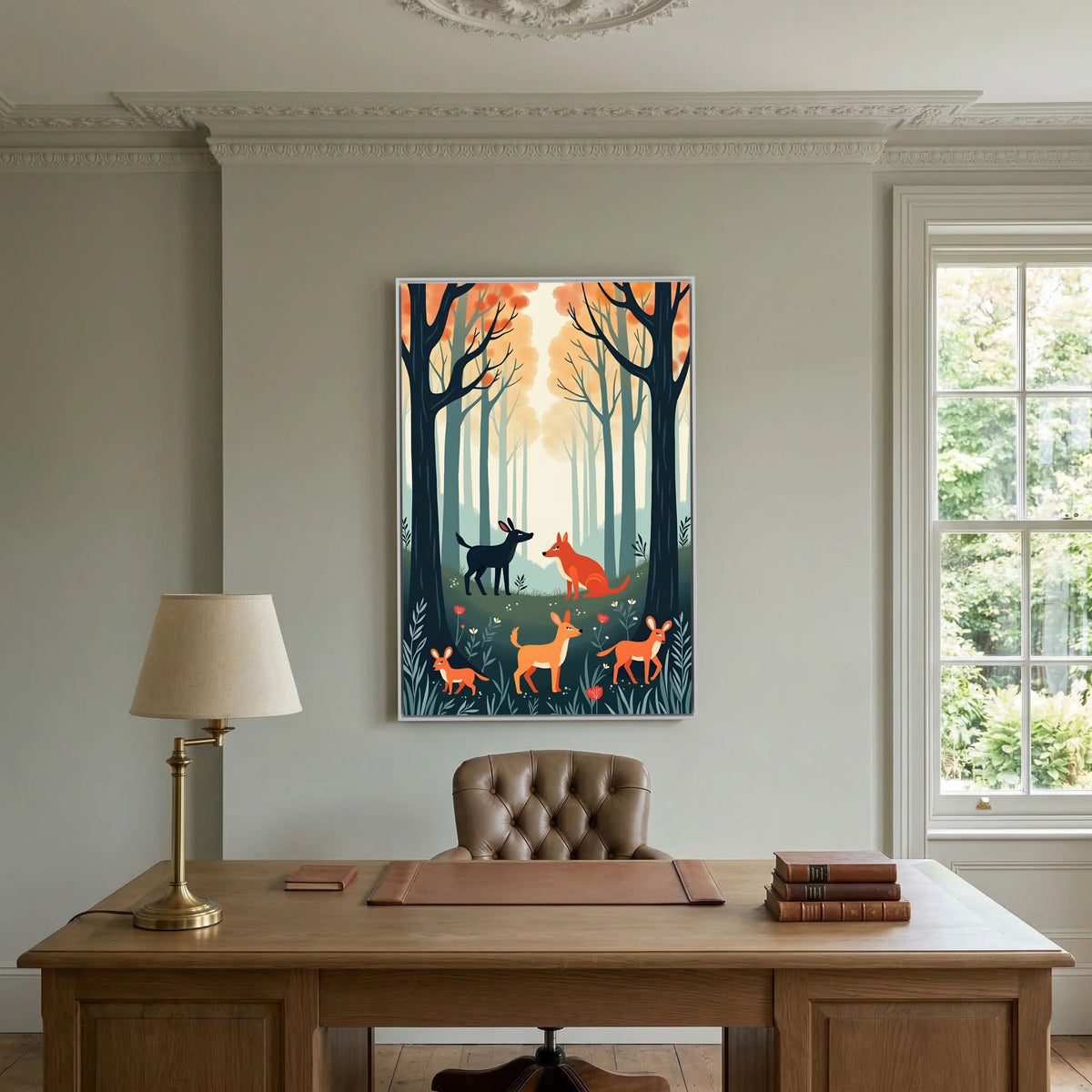 Abstract Forest Animals Forest Scene