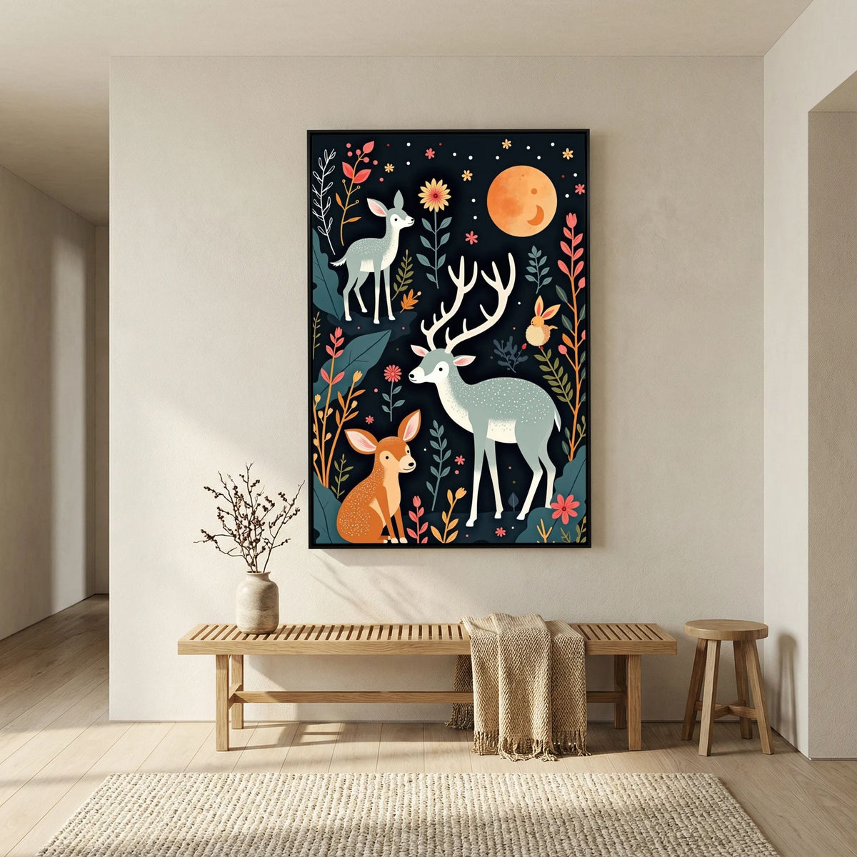 Abstract Deer Canvas